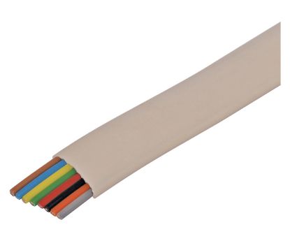 Picture of CABLE FLAT TEL 8C FLEX CREAM - 50m ROLLS