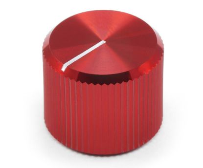 Picture of METAL KNOB OD=15mm H=12.5 FOR 6.35mm DIA SHAFT RED - 50/BOX