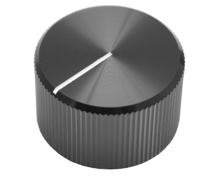 Picture of METAL KNOB OD=15mm H=12.5 FOR 6.35mm DIA SHAFT BLACK - 50/BOX