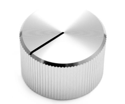 Picture of METAL KNOB OD=15mm H=12.5 FOR 6.35mm DIA SHAFT SILVER - 50/BOX