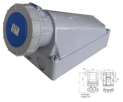 Picture of 59mm INDUSTRIAL SOCKET 16A 2P+E 3P IP67 220V-250V