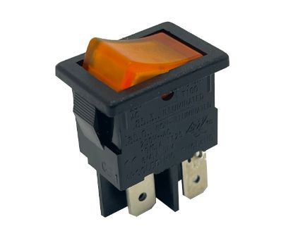 Picture of ROCKER SWITCH MINI DPST ORANGE 13x19 24V ILLUMINATED