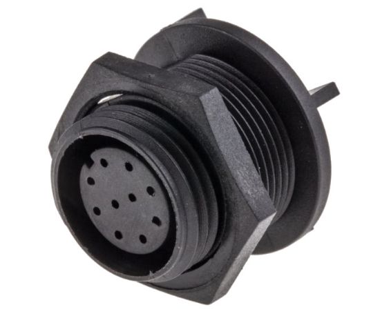 Picture of CIRCULAR SOCKET CONNECTOR BULKHEAD 10W  SOLDER PINS