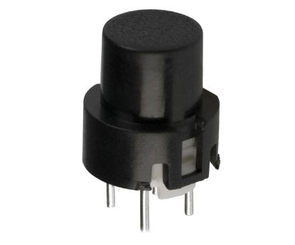 Picture of PCB TACTILE SWITCH SPST 0.1A BLACK DIA=9mm ROUND HEAD