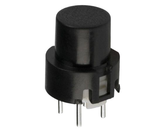 Picture of PCB TACTILE SWITCH SPST 0.1A BLACK DIA=9mm ROUND HEAD