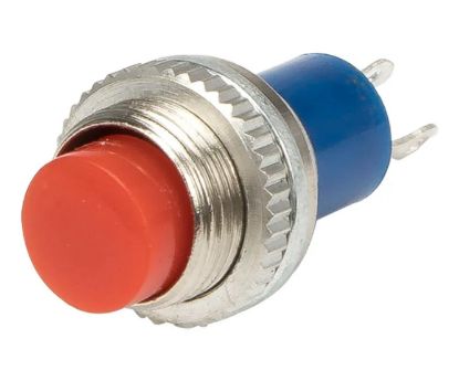 Picture of PUSH BUTTON SWITCH N.C. SPST 0.5A RED SOLDER M10 D=7.8 L=26