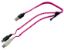 Picture of USB 2.0 PLUG TO 2 x MICRO USB PLUG ZIP CABLE PINK - 300mm