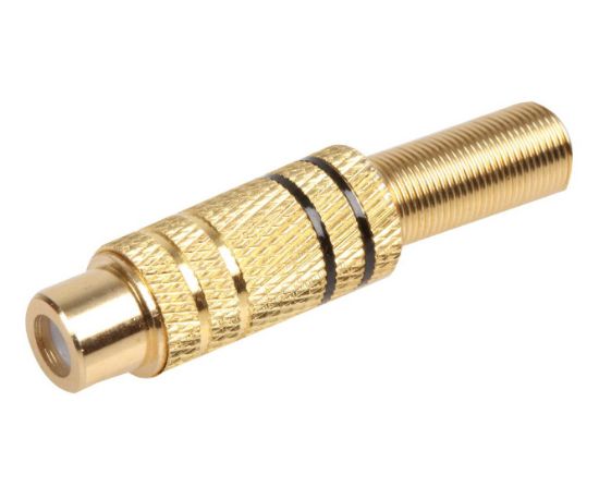 Picture of SOCKET RCA IN-LINE METAL GOLD BK