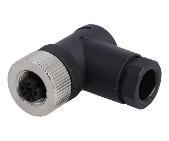 Picture of 3W SOLDER TYPE SOCKET R/A INLINE M12 SENSOR CONN ASSY
