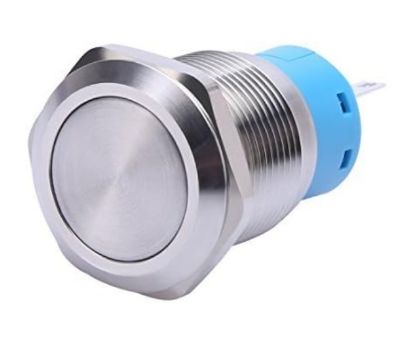 Picture of MOMENTARY PUSH BUTTON SWITCH ON-ON SPDT 3A 250VAC M19 D=22 L=35 3PIN