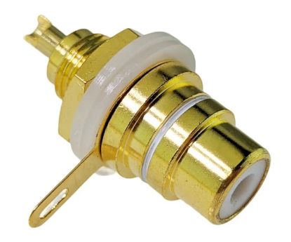 Picture of SOCKET RCA P/M GOLD PLATED WHITE