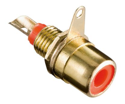 Picture of SOCKET RCA P/M GOLD/PLTD RED