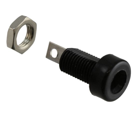Picture of SOCKET BANANA 4mm BLACK SOLDER