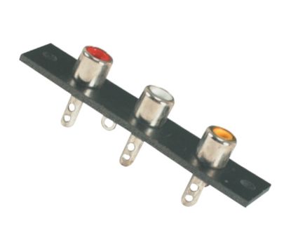 Picture of RCA SOCKET 3W P/MNT RD/WT/YL 66x16.2mm