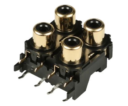 Picture of SOCKET RCA 4P VERTICAL PCB GOLD PL.ATED