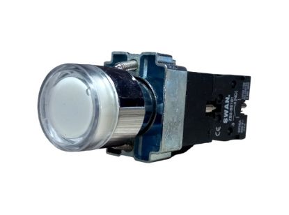 Picture of 22mm PUSH BUTTON ILLUMINATED WHITE 220VAC NO