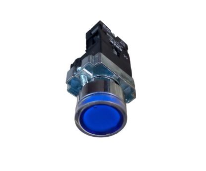 Picture of 22mm PUSH BUTTON ILLUMINATED BLUE 220VAC NO