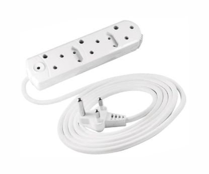 Picture of MULTIPLUG MAINS EXTENSION ADAPTER 3x15A 2x5A(EU) 5mX1.5