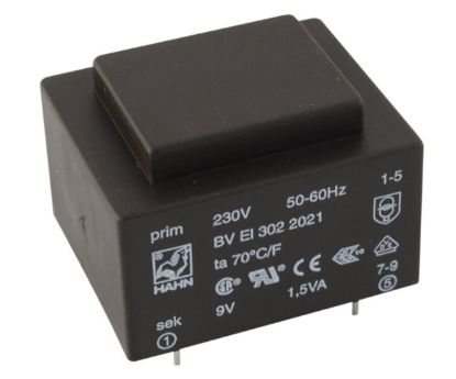 Picture of TRANSFORMER P=230 S=2x12 0.25A   PCB