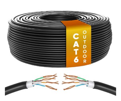 Picture of CAT6 FTP ETHERNET CABLE CCA 8C SOLID BLACK - 100m/ROLL