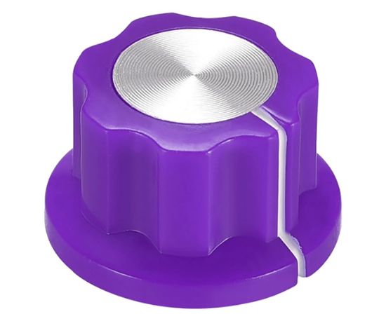 Picture of KNOB PLA PURPLE HEX LIN 20x12x6.4 - 50/BOX