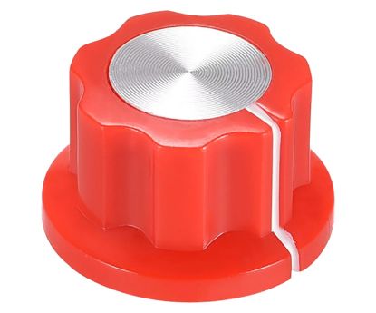 Picture of KNOB PLA RED HEX LIN 20x12x6.4 - 50/BOX