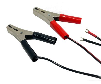 Picture of LEAD FORK TERM 4mm TO ALLIGATOR CLIP SET L=1m