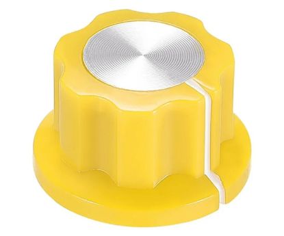 Picture of KNOB PLA YELLOW HEX LIN 20x12x6.4 - 50/BOX