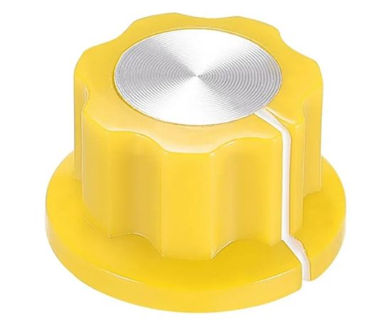 Picture of KNOB PLA YELLOW HEX LIN 20x12x6.4 - 50/BOX