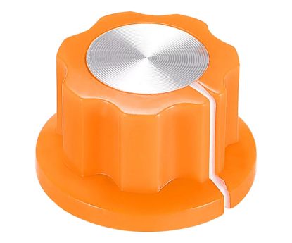 Picture of KNOB PLA ORANGE HEX LIN 20x12x6.4 - 50/BOX