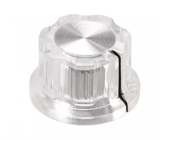 Picture of PLASTIC KNOB CLEAR HEX LIN 20x12x6.4 - 50/BOX