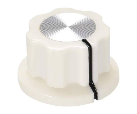 Picture of PLASTIC KNOB WHITE HEX LIN 20x12x6.4 - 50/BOX