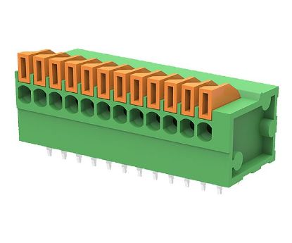 Picture of TERMINAL BLOCK R/A 12W 2.54 PRESS SIDE PCB PINS