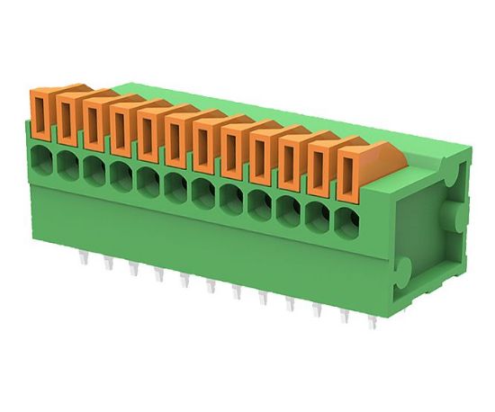 Picture of TERMINAL BLOCK R/A 12W 2.54 PRESS SIDE PCB PINS