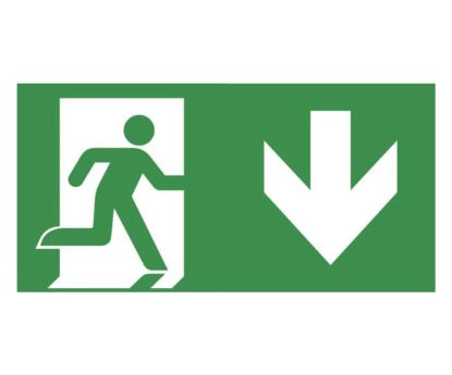Picture of EMERGENCY EXIT LEGEND GREEN/WHITE