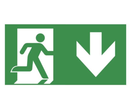 Picture of EMERGENCY EXIT LEGEND GREEN/WHITE