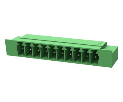 Picture of TERMINAL BLOCK R/A PCB-MNT 10W P=3.5 GREEN