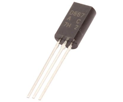 Picture of NPN TRANSISTOR TO92 ECB 0.8A 120V