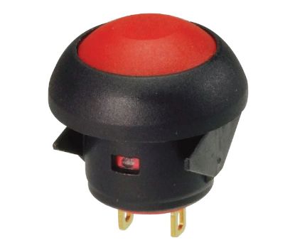 Picture of PUSH BUTTON SWITCH N.O. SPST RED QUICK CONNECT D=17.5