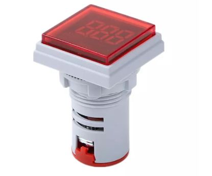 Picture of VOLTMETER INDICATOR SQUARE 500VAC 22mm RED P/M