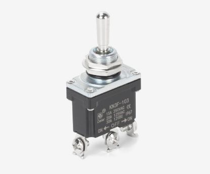 Picture of TOGGLE SWITCH SPDT MOM ON-OFF-MOM ON 30A 12VDC SCREW TERMINAL