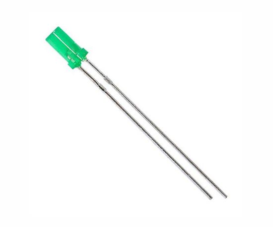 Picture of LED 3mm DI-GREEN ROUND FLAT TOP