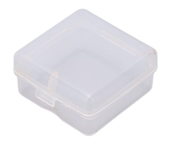 Picture of MINI COMPONENTS STORAGE PLASTIC BOX ID=35x35x20 OD=38x38x20 CLEAR