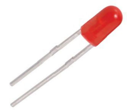 Picture of FLANGELESS 3mm LED 3mm DI-RD RND 40mcd 35-DEG - DEBULK