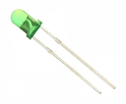 Picture of LED 3mm L/CURRENT DI-GREEN 3000mcd 90-DEG. LONG LEGS
