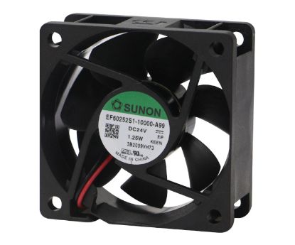 Picture of 24VDC AXIAL FAN 60sqx25mm SLV 23.5CFM LEAD