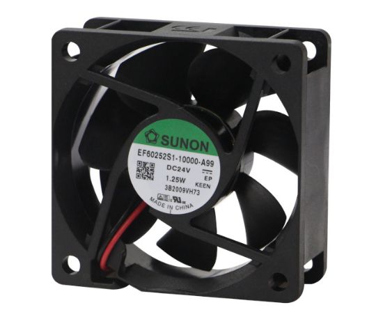 Picture of 24VDC AXIAL FAN 60sqx25mm SLV 23.5CFM LEAD