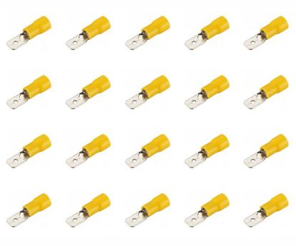 Picture of TERMINAL PRE-INS YELLOW 6.3mm MALE - 1000/BAG