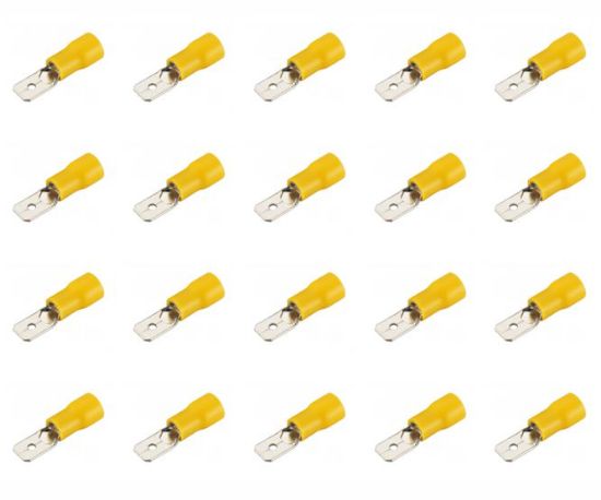 Picture of TERMINAL PRE-INS YELLOW 6.3mm MALE - 1000/BAG
