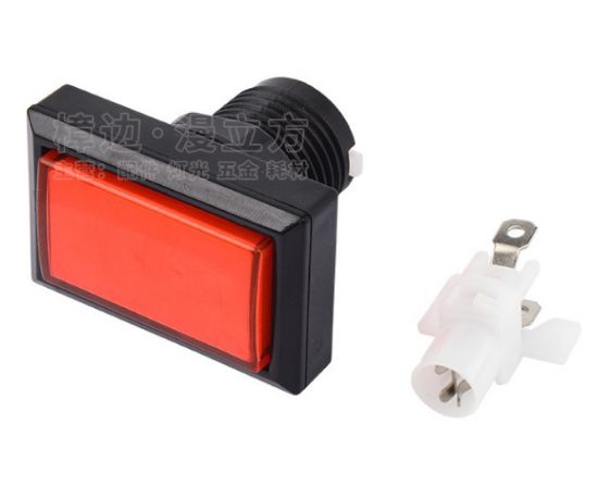 Picture of RECTANGULAR PUSH BUTTON MOM ILLUM-RED 50x33mm